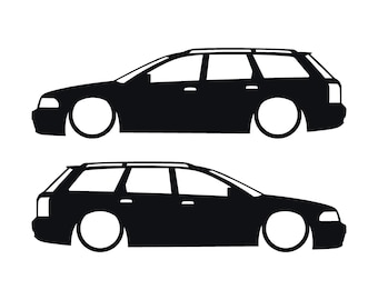 Set Of 2 Car Silhouette Decal Stickers For Audi A4 S4 B5 Avant