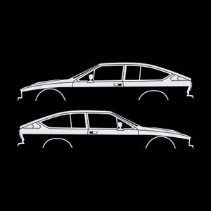 Set van 2 autosilhouet-stickers voor de Alfa Romeo GTV6 Coupé afbeelding 3