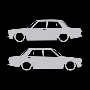 Set med 2 sänkta silhuettdekaler för Datsun 510 Bluebird Sedan 2-dörrars Coupé bild 16
