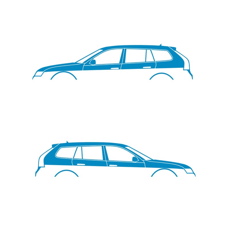 Juego de 2 pegatinas con silueta de coche para Saab 9-3 Early Spec 2nd Gen Sports Tourer Wagon Light Blue