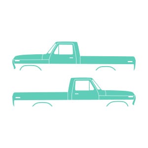 Juego de 2 calcomanías con silueta de auto para Ford F100 de sexta generación con caja corta. Mint