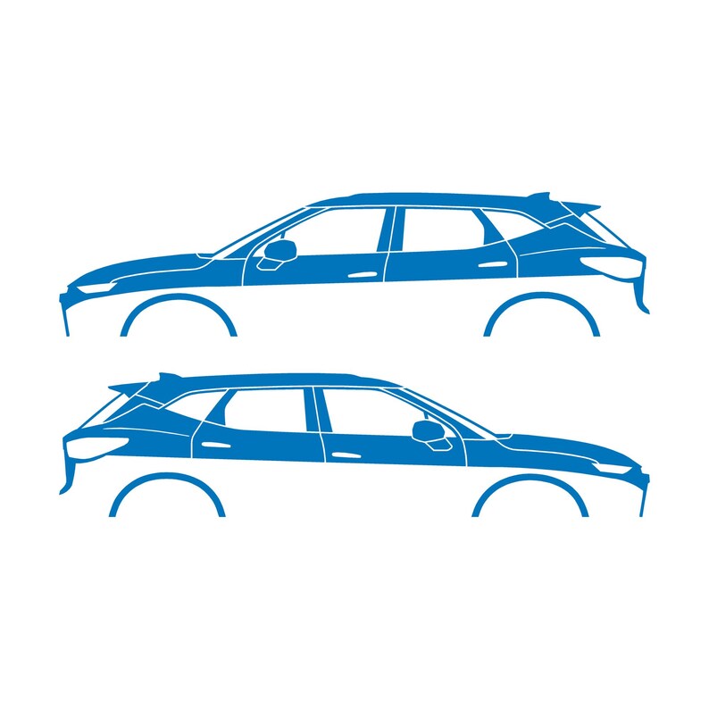 Set Of 2 SUV Silhouette Decal Stickers For 2019- Chevrolet Blazer Sky Blue