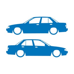 Juego de 2 pegatinas decorativas con silueta de coche rebajado para JDM para Nissan Sentra SE-R Sky Blue