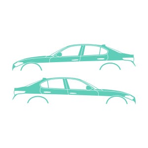 Set Of 2 Lowered Car Silhouette Decal Stickers For Alfa Romeo Giulia 952 2016 Mint