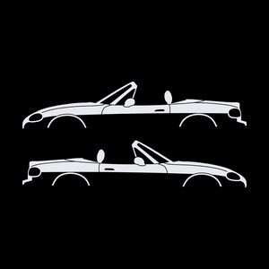 Set Of 2 Lowered Car Silhouette Decal Stickers For Mazda Miata MX5 NB image 3