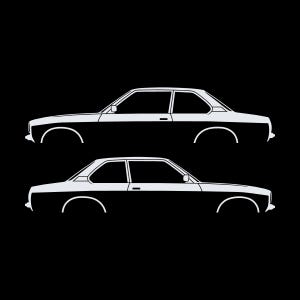 Juego de 2 pegatinas con silueta de coche para Opel Ascona C Coupé sedán de 2 puertas Blanco