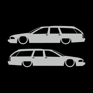 Set Of 2 Car Silhouette Decal Stickers For Chevrolet Caprice 4th Gen Station Wagon Light Grey