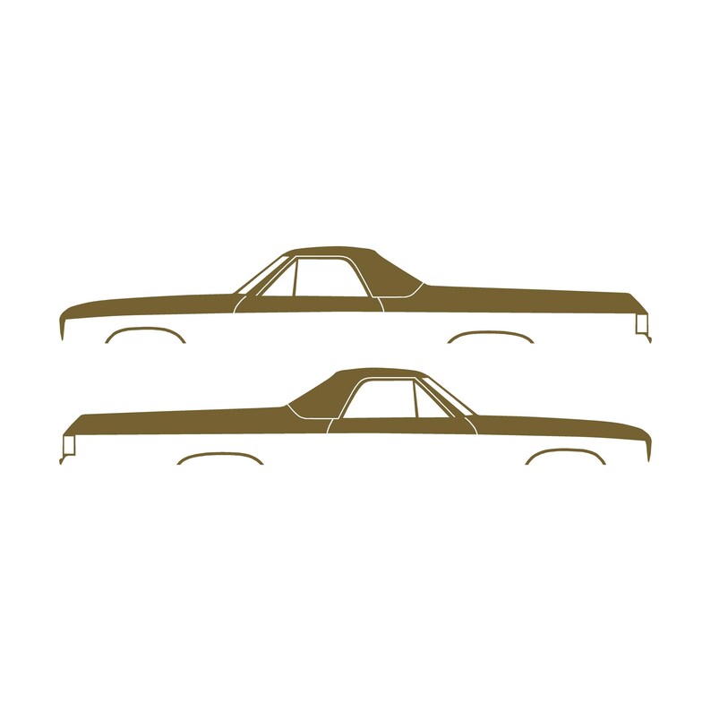 Set Of 2 Car Silhouette Decal Stickers For 1974 Chevrolet El Camino 4th Gen Gold