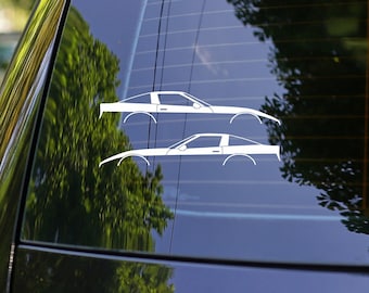 2x Sports Car Silhouette Decal Stickers for Chevrolet Corvette C4 coupe 1984–96