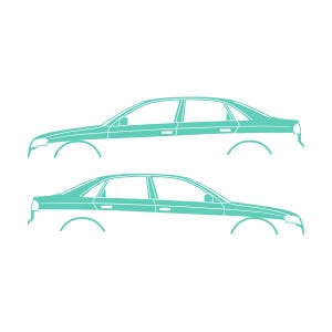 Set Of 2 Car Silhouette Decal Stickers For Audi A4 S4 B7 Outline Sedan Mint