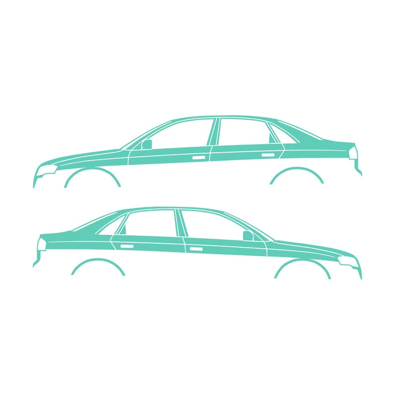 Set Of 2 Car Silhouette Decal Stickers For Audi A4 S4 B7 Outline Sedan Mint