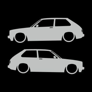 Conjunto de 2 adesivos com silhueta de carro rebaixado para Toyota Starlet GT Turbo EP82 JDM Light Grey