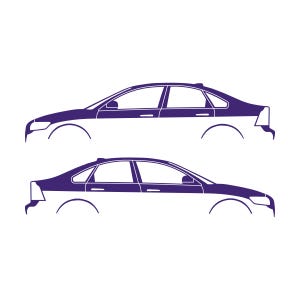 Set Of 2 Car Silhouette Decal Stickers For Volvo S40 2nd Gen Purple