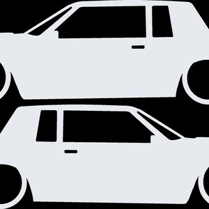 Set Of 2 Car Silhouette Decal Stickers For Buick Grand National Coupe White