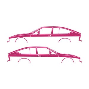 Set van 2 autosilhouet-stickers voor de Alfa Romeo GTV6 Coupé Roze