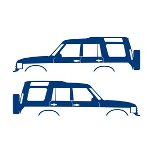 Set Of 2 Lifted Car Silhouette Decal Stickers For Land Rover Discovery 1 2 Classic Blue