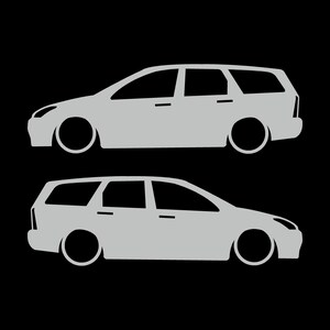 Set Of 2 Car Silhouette Decal Stickers For Ford Cortina Mk1 Estate Wagon Light Grey