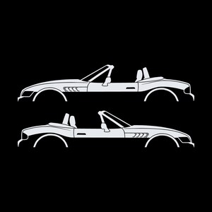 Set Of 2 Car Silhouette Decal Stickers For BMW Z3 Roadster image 3