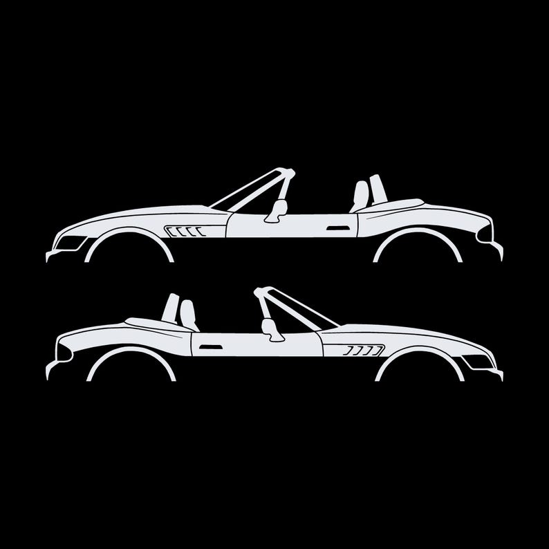 Set Of 2 Car Silhouette Decal Stickers For BMW Z3 Roadster image 3