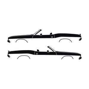 Set Of 2 Car Silhouette Decal Stickers For Dodge Challenger Classic Convertible Black