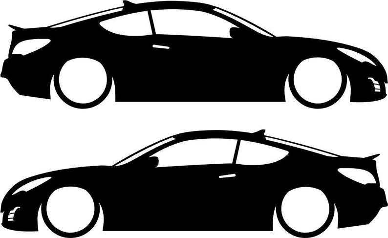 Puede incluir: Silueta de dos coches negros, ambos son coup&eacute;s con un dise&ntilde;o deportivo. Los coches est&aacute;n mirando hacia el lado derecho de la imagen.
