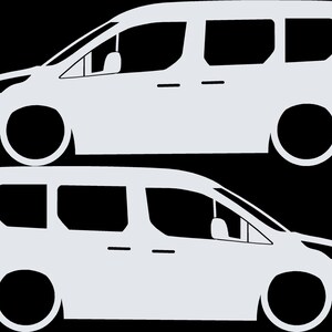 Juego de 2 pegatinas decorativas con silueta de coche rebajado para Ford Transit Connect Mk2 Wagon imagen 4