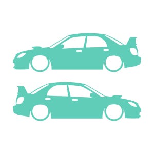Set Of 2 Car Silhouette Decal Stickers For Subaru Impreza WRX STI 2nd Gen Hawk Eye Mint