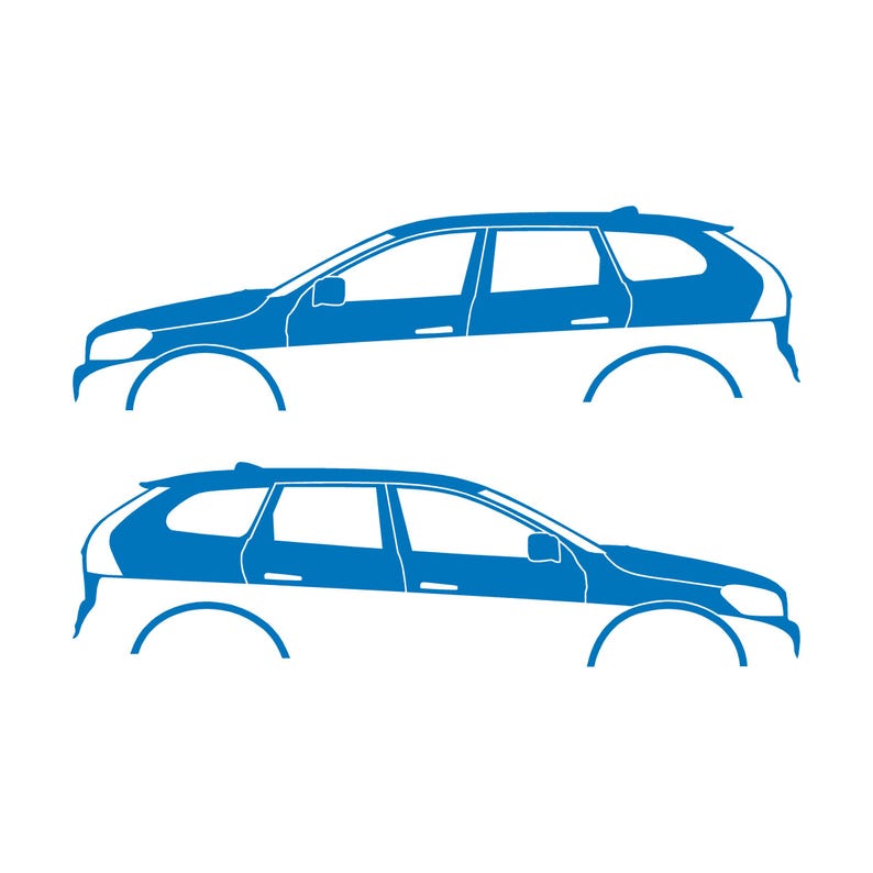 Juego de 2 pegatinas con silueta de coche para Volvo XC60 de primera generación (2009-2017) Sky Blue