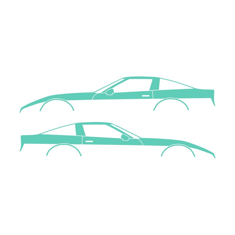 Set Of 2 Car Silhouette Decal Stickers For Chevrolet Corvette C4 Coupe Mint