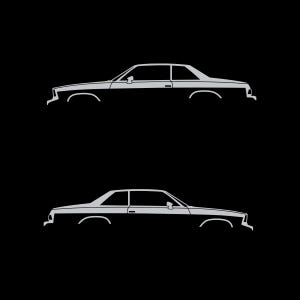 Set Of 2 Lowered Car Silhouette Decal Stickers For Chevrolet Malibu G-Body Coupe Silver