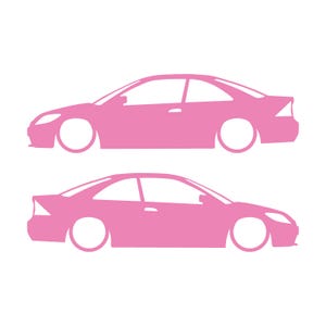 Set van 2 verlaagde auto silhouet stickers voor Honda Civic EM EM2 7e generatie coupé Soft Pink