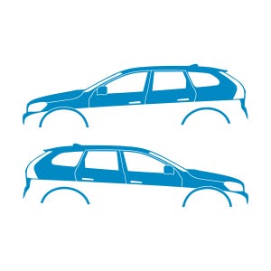 Juego de 2 pegatinas con silueta de coche para Volvo XC60 de primera generación (2009-2017) Light Blue