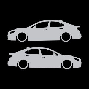 Juego de 2 pegatinas con silueta de coche rebajado para Subaru WRX VB 2022 Plata
