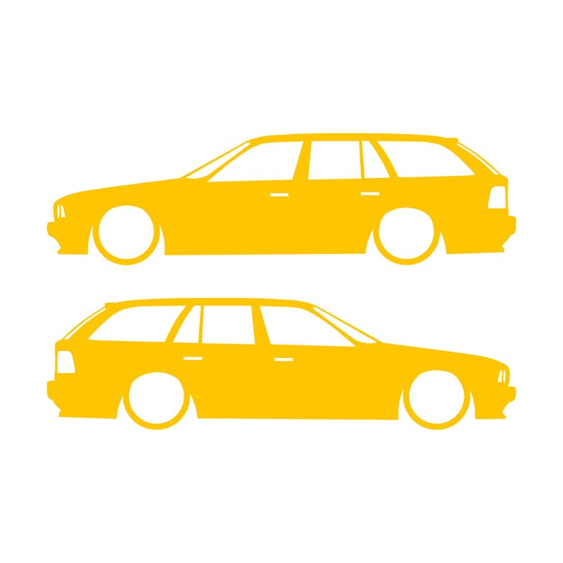 Set med 2 silhuettdekaler för BMW E34 5-serie Touring Gul