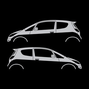 Set Of 2 Car Silhouette Decal Stickers For Mitsubishi Colt CZT Silver