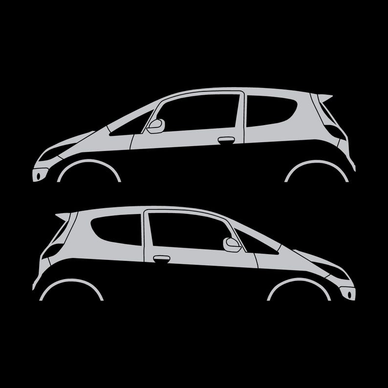 Set Of 2 Car Silhouette Decal Stickers For Mitsubishi Colt CZT Silver