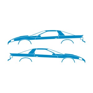 Set Of 2 Car Silhouette Decal Stickers For Chevrolet Camaro SS 4th Gen 1998-2002 Coupe Light Blue