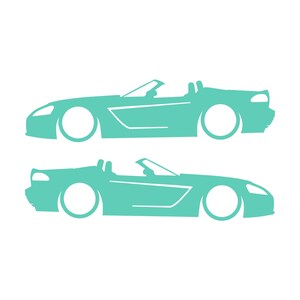 Set Of 2 Lowered Car Silhouette Decal Stickers For Dodge Viper 3rd Gen Roadster Mint