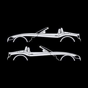 Set Of 2 Car Silhouette Decal Stickers For BMW Z4 E85 2002-09 Roadster White