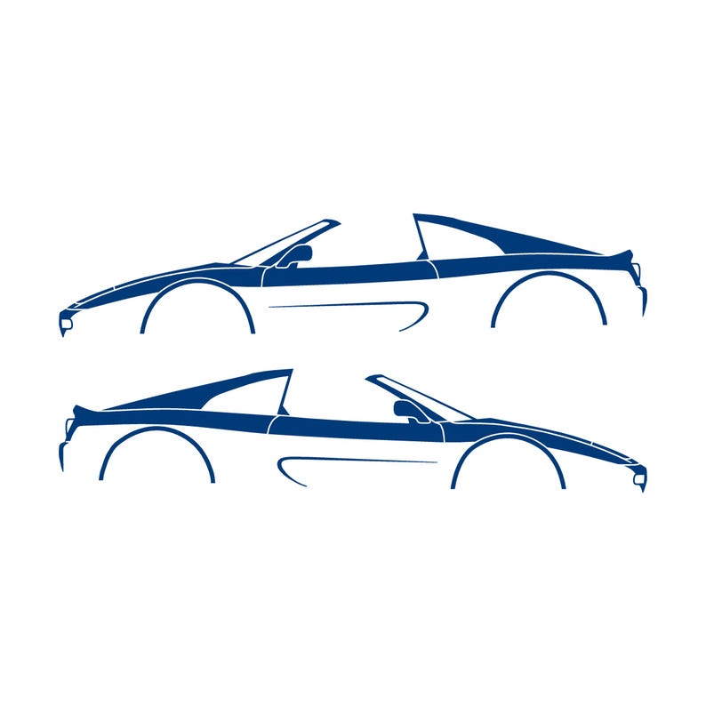 Set Of 2 Car Silhouette Decal Stickers For SuperFerrari F355 GTS Blue