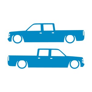 Set mit 2 Aufklebern für tiefergelegte Fahrzeuge für Chevrolet Silverado C1500 Crew Cab 1987-98 Light Blue