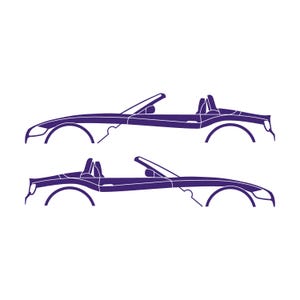 Set Of 2 Car Silhouette Decal Stickers For BMW Z4 E85 2002-09 Roadster Purple