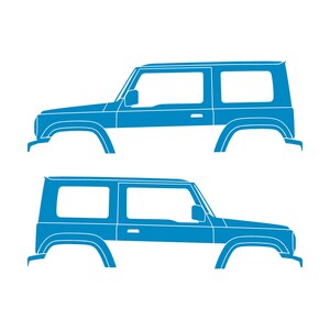 Set Of 2 Car Silhouette Decal Stickers For Suzuki Jimny 4th Gen 2018- Light Blue