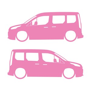Juego de 2 pegatinas decorativas con silueta de coche rebajado para Ford Transit Connect Mk2 Wagon Soft Pink