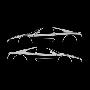 Set Of 2 Car Silhouette Decal Stickers For SuperFerrari F355 GTS Light Grey