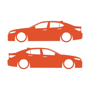 Set mit 2 Aufklebern für tiefergelegte Fahrzeuge für Acura TLX 2015-17 UB1 Limousine Orange