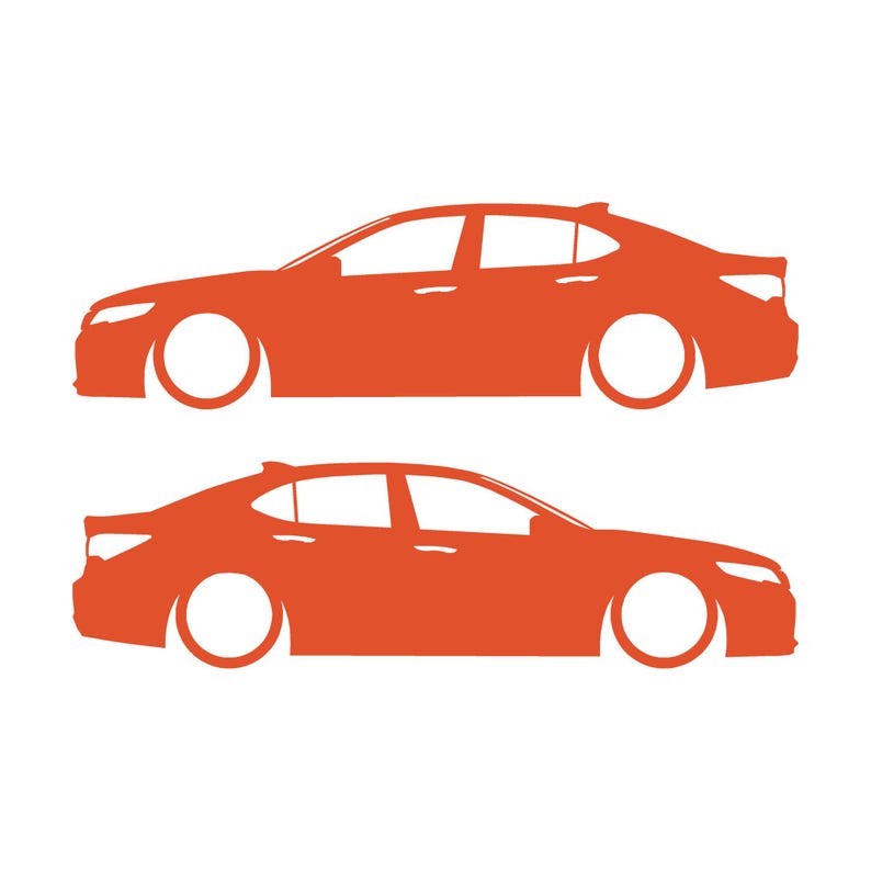 Set mit 2 Aufklebern für tiefergelegte Fahrzeuge für Acura TLX 2015-17 UB1 Limousine Orange