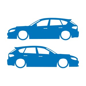 Conjunto de 2 adesivos com silhueta de carro rebaixado para Subaru Impreza WRX STI 3ª geração Hatchback GH Sky Blue