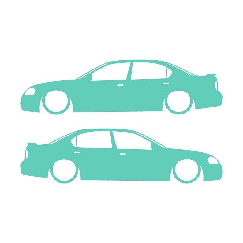 Juego de 2 pegatinas decorativas con silueta de coche rebajado para Nissan Maxima de 5ª generación. Mint