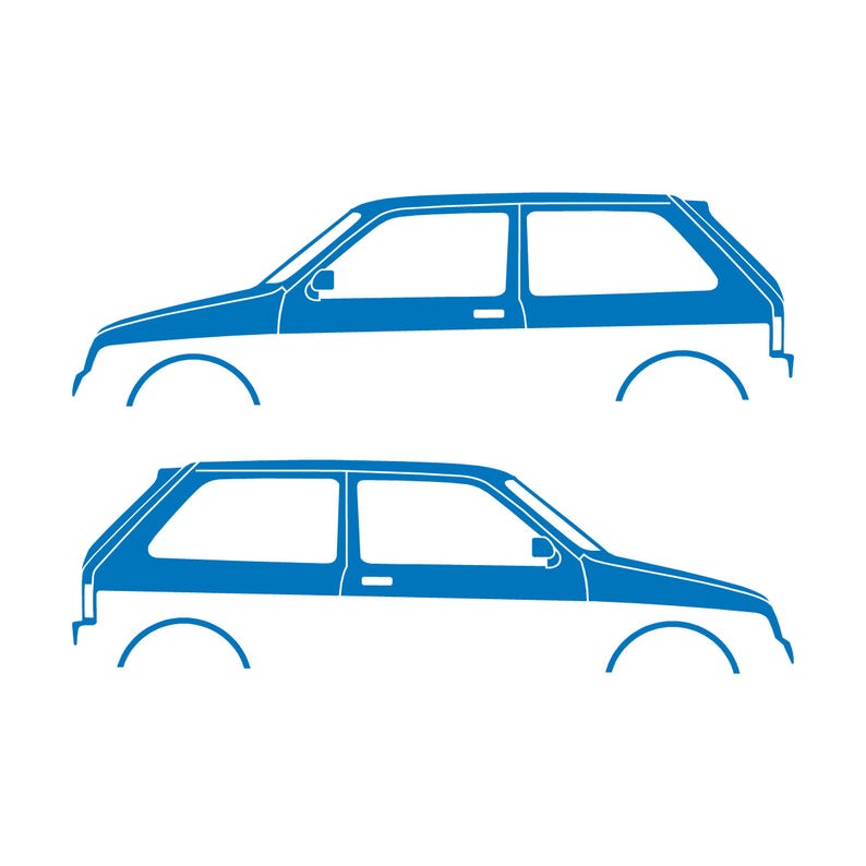 Set Of 2 Car Silhouette Decal Stickers For MG Metro Sky Blue